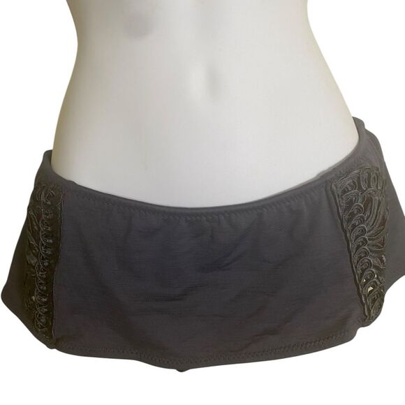 Rare Betsey Johnson Y2K Crochet Gray Cabaret 3 Piece Bikini Set SZ Medium Retro - Picture 7 of 15